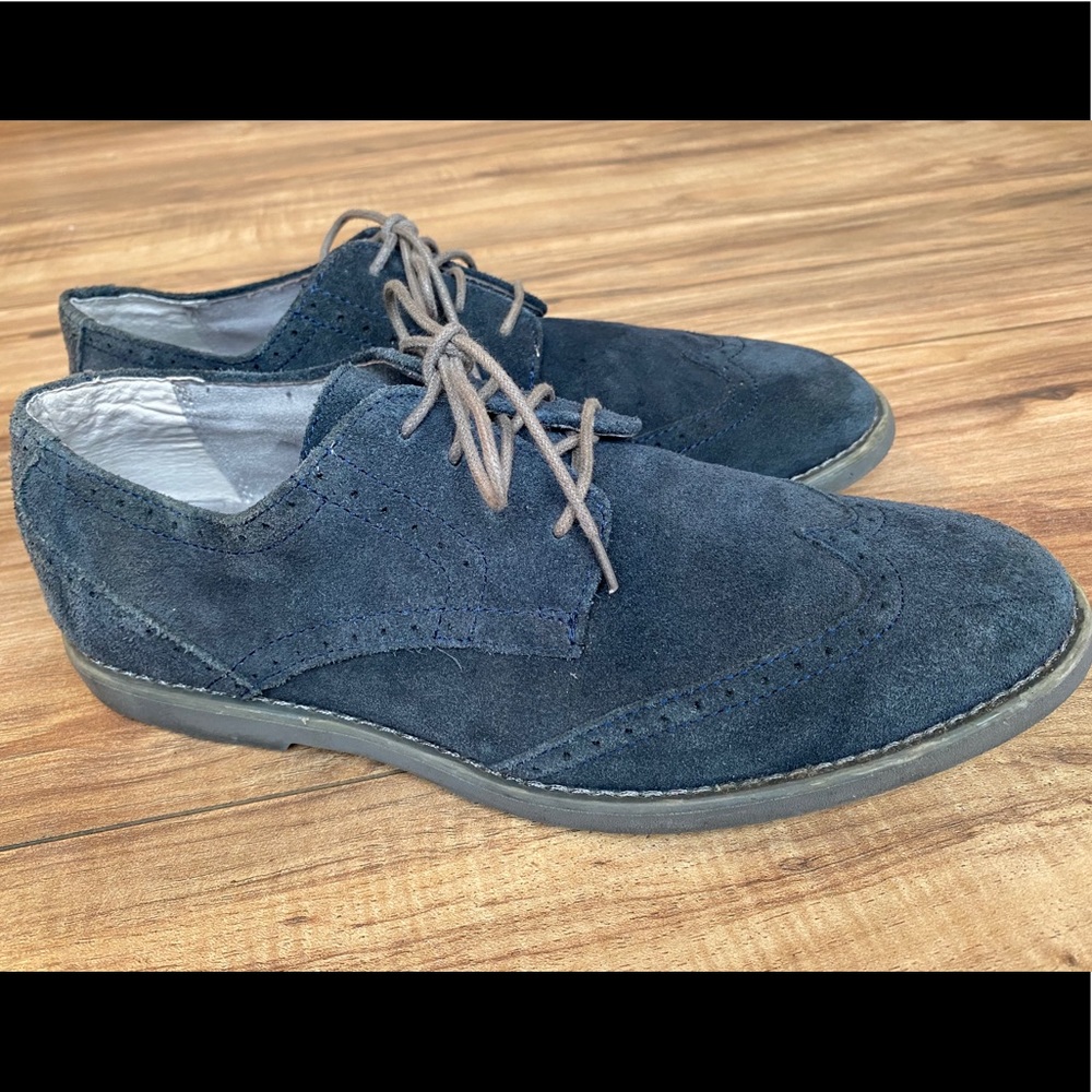Blue Suede Dress Shoes
